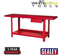 Sealey Workbench Steel 2m 1 Drawer Red Gloss Lockable Industrial Durability