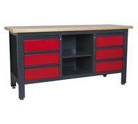 Sealey Workbench with 6 Drawers & Open Storage