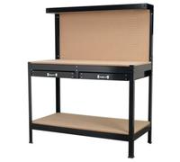 Sealey Workbench With Two Half Drawers 1205 X 600mm Mdf - Black Ap12600