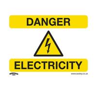 Sealey Worksafe® Danger Electricity Safety Sign, Rigid Plastic - Pack of 10 SS41P10