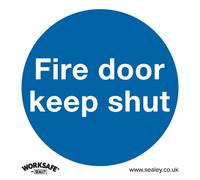 Sealey Worksafe® Fire Door Keep Shut Safety Sign, Self-Adhesive Vinyl - Pack of 10 SS1V10