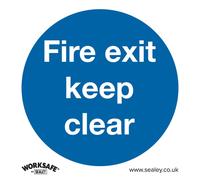 Sealey SS2P1 Mandatory Safety Sign - Fire Exit Keep Clear - Rigid Plastic