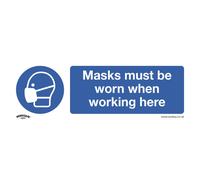 Sealey Worksafe® Masks Must Be Worn Safety Sign, Self-Adhesive Vinyl - Pack of 10 SS57V10