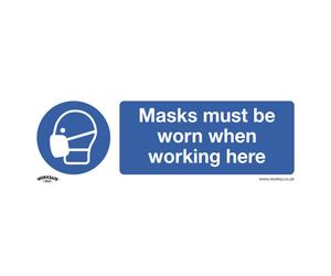 Sealey Worksafe® Masks Must Be Worn Safety Sign, Self-Adhesive Vinyl - Pack of 10 SS57V10