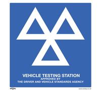 Sealey SS51A1 MOT Testing Station - Warning Safety Sign - Aluminium Composite