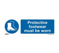 Sealey Worksafe® Protective Footwear Must Be Worn Safety Sign, Self-Adhesive Vinyl - Pack of 10 SS7V10