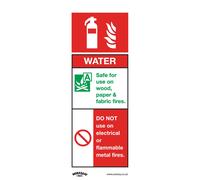 Sealey Worksafe® Water Fire Extinguisher Safety Sign, Self-Adhesive Vinyl - Pack of 10 SS27V10