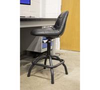 Sealey SCR01B Workshop Stool Pneumatic With Adjustable Height Swivel Seat & Back Rest