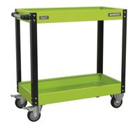 Sealey Workshop Trolley 2-Level Heavy-Duty - Hi-Vis Green Cx109Hv