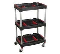 Sealey Workshop Trolley 3-LEVEL Composite with Parts Storage