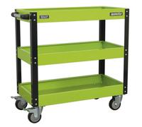 Sealey Workshop Trolley 3-Level Heavy-Duty - Hi-Vis Green Cx110Hv