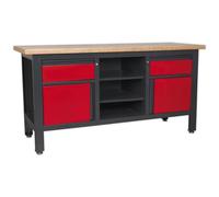 Sealey Workstation with 2 Drawers, 2 Cupboards & Open Storage