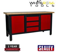 Sealey Workstation with 3 Drawers & 2 Cupboards Lockable Work Bench Mobile