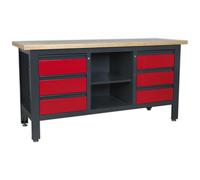 Sealey Workstation with 6 Drawers & Open Storage