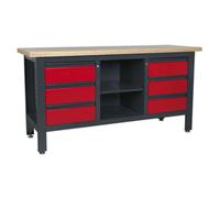 Sealey Work Station 6 Drawers & Open Storage 300Kg Capacity Heavy Duty Ap1905D