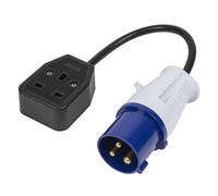 Sealey WPS16131 Trailing Socket & Cable Set 16A/13A 2P+E Blue Plug 0.38m