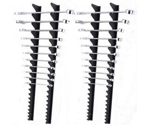 Sealey Wr01 2 Piece Sharks Teeth Draw Or Wall Mountable Spanner Rack - Twin Pack