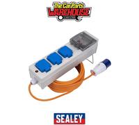 Sealey Caravan & Camping Mains Unit WSC16133 - 3-Socket RCD Cable, 15 m