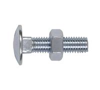 Sealey Zinc Plated Coach Bolt & Nut M10 x 40mm, DIN 603 - Pack of 50 CBN1040