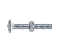 Sealey Zinc Plated Coach Bolt & Nut M10 x 75mm, DIN 603 - Pack of 50 CBN1075