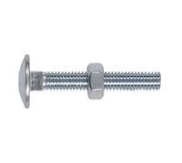 Sealey Zinc Plated Coach Bolt & Nut M6 x 40mm, DIN 603 - Pack of 100 CBN640
