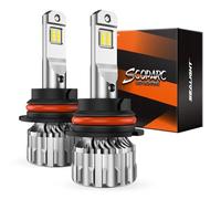 SEALIGHT 9004 HB1 Beam Bulbs 30000LM 6500K Cool White S6 9004 Hi/Lo 60,000+ Hours with 15,000 RPM Turbo Fan, 5 Minute Plug-N-Play Fog Light Bulbs, Pack of 2