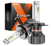 SEALIGHT H4/9003 ATV Light Bulbs, H4 Powersport 6X Super Bright 22000LM 9003 Dual Beam Bulbs or Fog Lights Plug and Play, Pack of 2