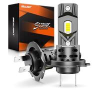 SEALIGHT - H7 fog light bulbs or DRL 60000LM S2 series H7 wireless fog lights, 6500K 1:1, life size, easy installation, no adapter required, prioritized ATV 10 years lifespan
