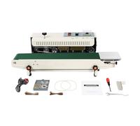 Sealing Machine 500W with Date Embossing 0-12m/min Adjustable | Industrial Bag Continuous Heat Sealer for Food Pharmaceutical E-commerce Packaging