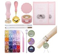Sealing Stamp Set for Wax Envelopes, Stamp Tools for Sealing Wax, Wax Stamp for Sealing Letters, Colourful Wax Beads Melting Tool for Beginners and Paper Craft Lovers