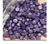 Sealing Wax，100pcs Retro Seal Stamp Bead Vintage Octagon Wax Beads for Scrapbooking Wedding Craft Decor Card Making Tools(Red)(Pearl Purple)