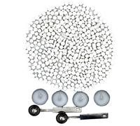 Sealing Wax Beads Set 500 Pieces Octagon Wax Seal Beads with 2Pcs Melting Spoons and 4Pcs Tealight Candles for Wax Stamp Letter Sealing (White)