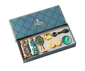 Sealing Wax Stamp - Comprehensive Envelope Sealing Set Including Coloured Wax Beads, Efficient Heat Spoon, Tea Light Candles, Melting Spoon Holder | Vintage Craft Seal Maker Tool Set for