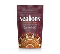 Sealions Turmeric Ginger and Black Pepper Gummies X 60 - High Strength Vegan Peach Flavour Chews - Alternative to Turmeric & Black Pepper Capsules for Men & Women