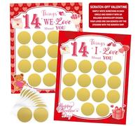 Sealmic 2 Pcs Valentine's Day 14 Things I Love About You Scratch Off Cards Valentine's Day Advent Calendar Countdown Craft Gift for Him Her Husband Wife Girlfriend Boyfriend