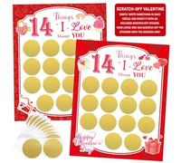 Sealmic 2 Pcs Valentine's Day 14 Things I Love About You Scratch Off Cards Valentine's Day Advent Calendar Countdown Craft Gift for Him Her Husband Wife Girlfriend Boyfriend