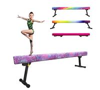 Sealoha 6ft Ultrasimple Adjustable&Foldable Balance Beam,High-Low Floor Beam Suede Gymnastics Equipment,No Tool Require, Gymnastics Beam for Training&Professional HomeTraining (Colorful)