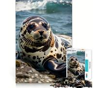 Seals Close Up 1000 Piece Jigsaw Puzzles for Adults Teenagers Recall Boost Calm Escape Smooth Cut Heartfelt Gift (50x75cm)