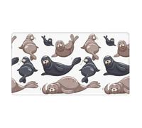 Seals Illustration Sea Lion,Mouse Pad Large Desk Pad Computer Keyboard Mouse Mat with Non Slip Rubber Base 40 x 70 cm