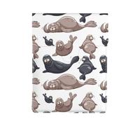 Seals Illustration Sea Lion, PU Leather Laptop Sleeve, Notebook Bag Laptop Case Sleeve Tablet Briefcase