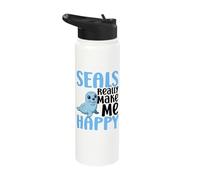 Seals Make Me Happy You Not So Much Funny Seal Stainless Steel Insulated Water Bottle