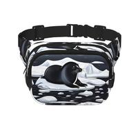 Seals on ice Pattern trendy fashionable waist bag, unisex travel sports messenger bag