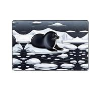 Seals on ice Printed Living Room Carpet 72 * 48 inches for Coffee Table/Bedside/Office/Balcony