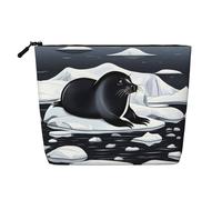 Seals on ice Versatile Travel Toiletry Bag - Fake Hemp Makeup Bag for Multi-use - Cosmetic Accessories Organizer