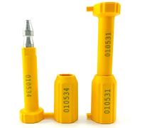 Seals with High Security Guarantee. Suitable for Closure Container - Trailers - Wagons. Printed with Double Numbering Progressive (50pcs X Yellow)