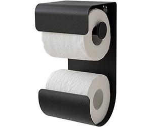 Sealskin Brix Toilet Roll Holder, Metal, Black, 11.6 x 25.5 x 12.5 cm