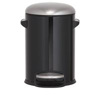 Sealskin Cosmic Pedal Bin, Stainless Steel, Black, 23.5 x 25 x 20 cm