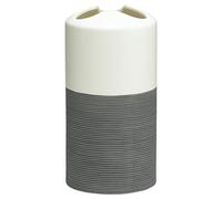 Sealskin Doppio Toothbrush Holder, Porcelain, Grey, 6.9 x 13.4 x 6.9 cm