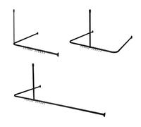 Sealskin Shower Curtain Rail Set, ABS, Black, flexibel