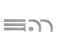 Sealskin Seallux Shower Curtain, Stainless Steel, Chrome, 2.8 x 90 x 2.8 cm